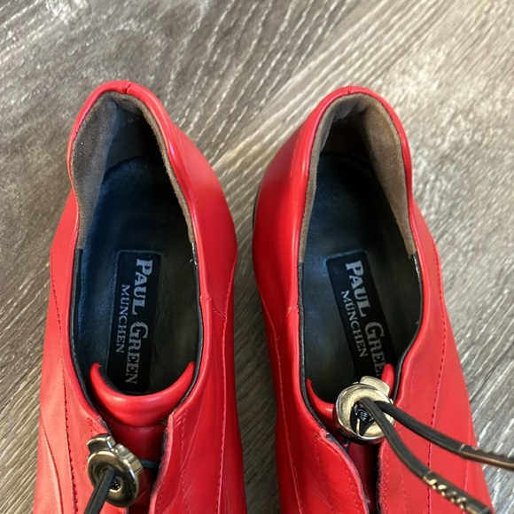 Paul Green Munch red leather slip-on shoes